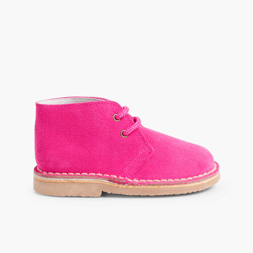 Polacchini Bambini Stivali Safari Lacci Fucsia
