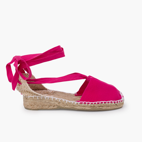 Espadrillas con Lacci per bambine tinta unita Fucsia