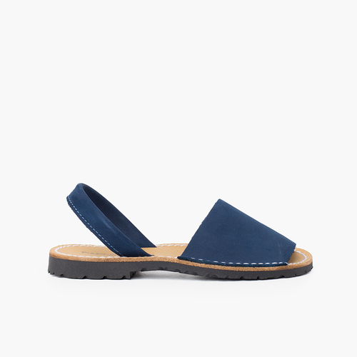 Minorchine Bambini Sandali Avarcas nabuk Blu jeans