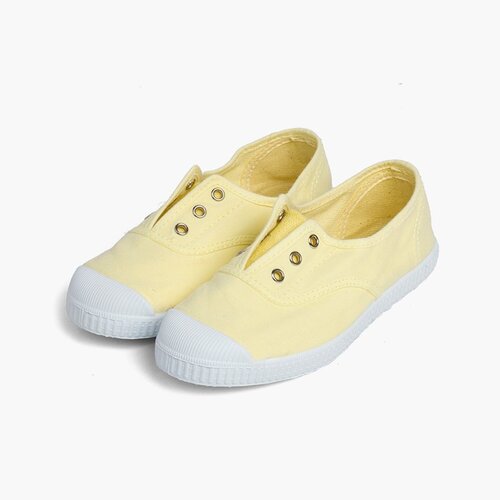 Scarpe Tela Punta Gomma Senza Lacci Giallo limone