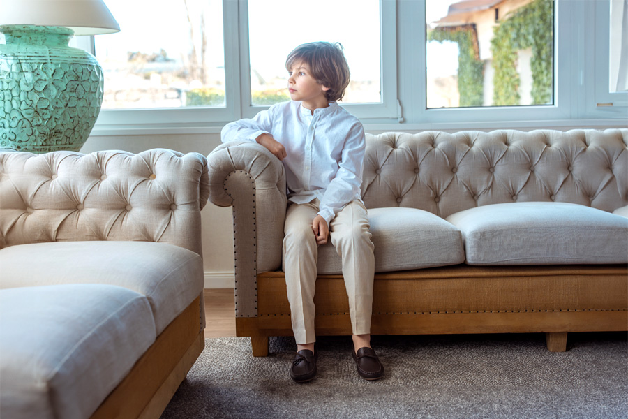 Mocassini Bambino Pelle Fiocco