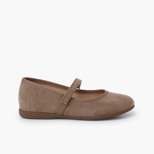 Scarpe Bambina chiusura a strappo Taupe