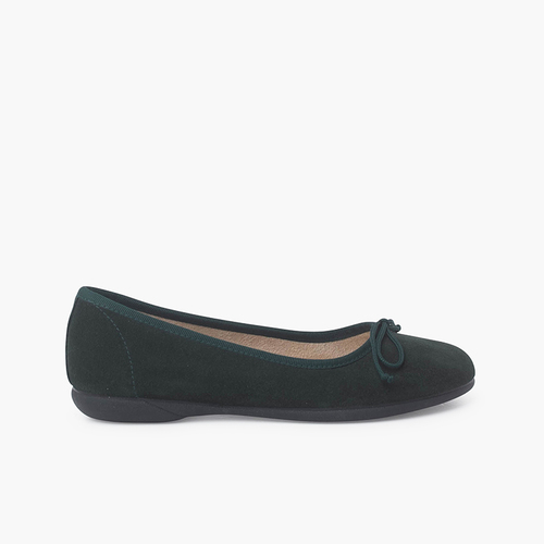 Ballerine Scarpe Scamosciate Nastro fino Verde