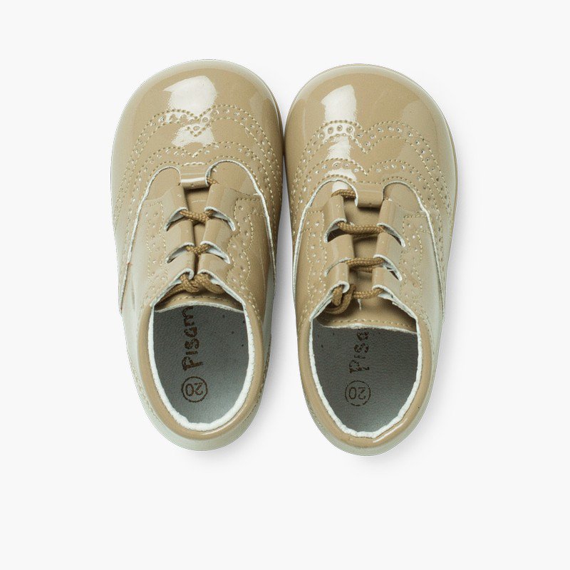 Inglesino / Scarpina inglese Primi passi effetto Vernice Beige