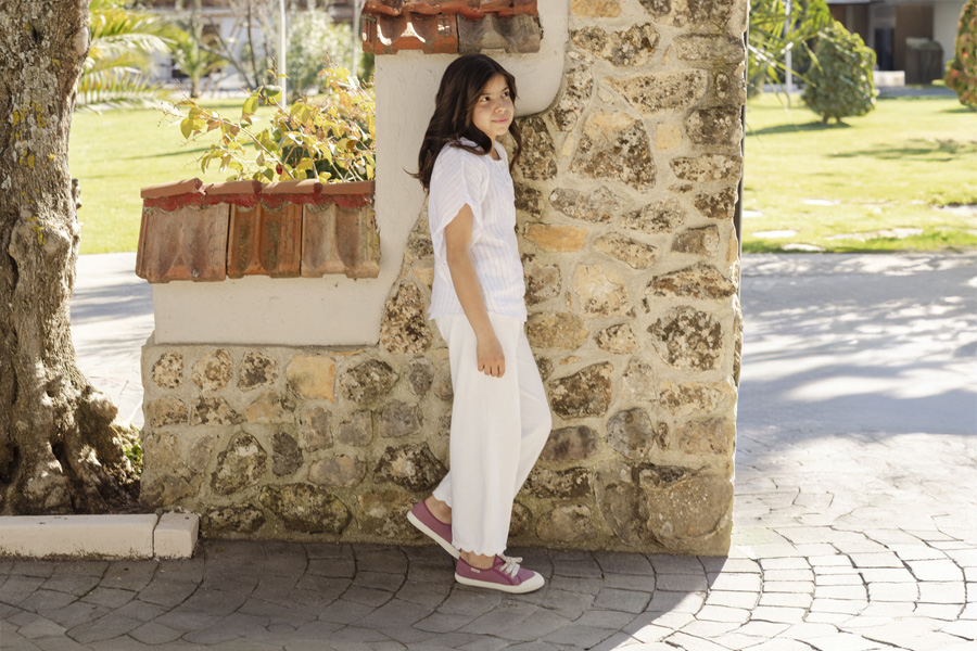 Scarpe tela punta gomma lacci 