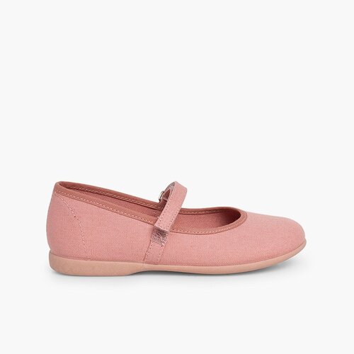 Scarpe Bambina Tela chiusura a strappo fino Rosa Pastello