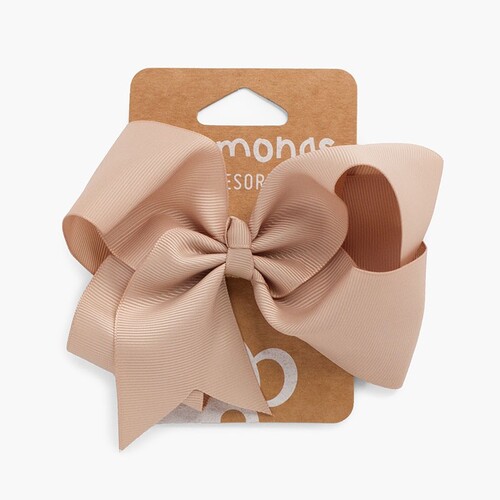 Elastico per capelli bambine fiocco Extra Grande Beige