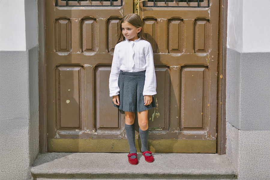 Scarpe bambina scamosciate chiusura a strappo