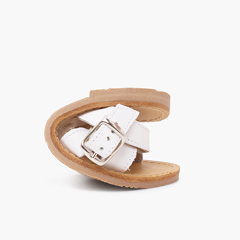 CUSHIONAIRE Lisbon Sandalo Donna In Finta Pelle Bianco - Con Cinturino Regolabile Con Fibbia, Plantare Imbottito, Suola Flessibile