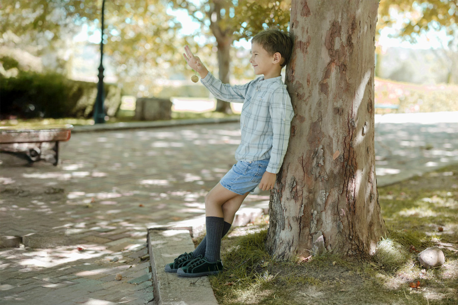 Scarpe velluto con lacci