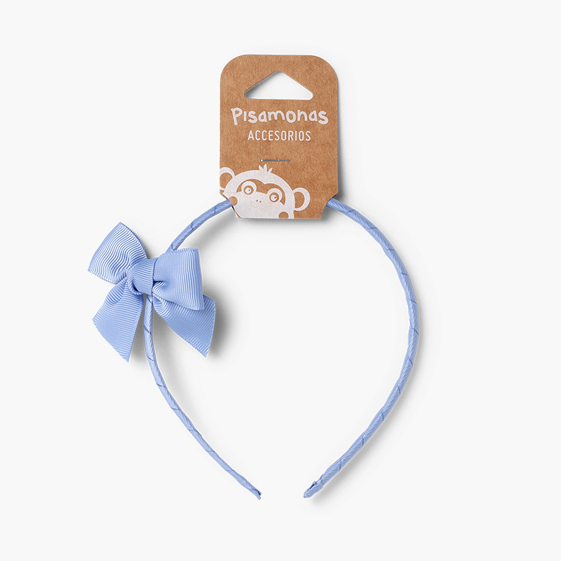 Cerchietto stretto con fiocco  Blu reale