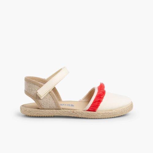 Sandali Frange tipo Espadrillas Chiusura chiusura a strappo Corallo