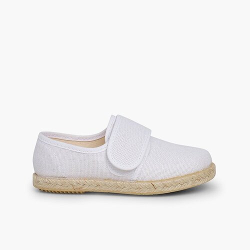 Scarpe Blucher chiusura a strappo Lino Iuta  Bianco