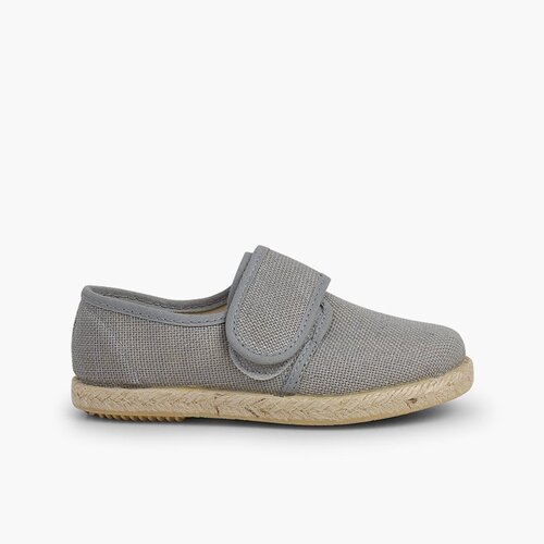 Scarpe Blucher chiusura a strappo Lino Iuta  Grigio