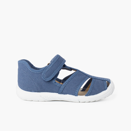Sandali T-bar chiusura a strappo bambino punta rinforzata  Blu jeans