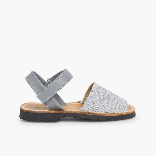 Sandali Minorchine Bambini Avarca Tessuto Grigio