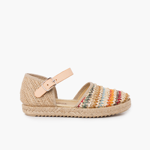Espadrillas Bambina Rafia Multicolore Multicolor