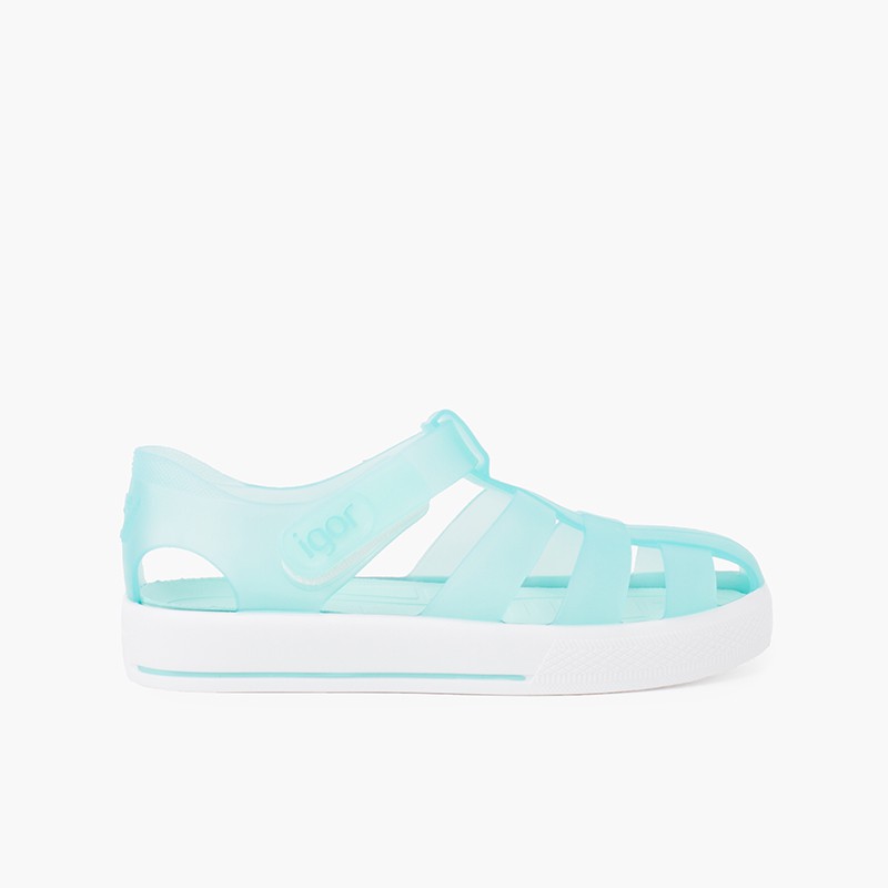 Sandali ragnetti con chiusura a strappo tipo scarpe da tennis Acquamarina