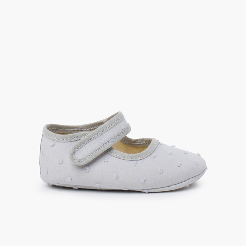 Scarpine con Cinturino Plumeti Neonata Grigio