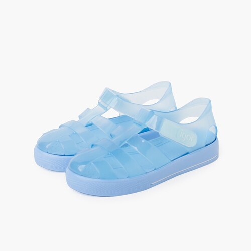 Sandali Ragnetti con suola adesiva colorata Cielo Blu