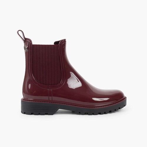 Stivaletti di gomma suola track con elastico Bordeaux