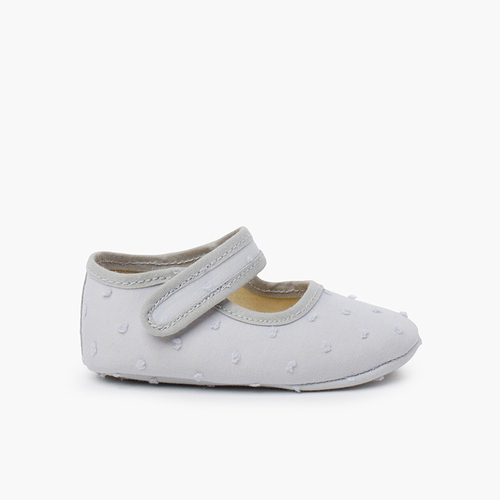 Scarpine con Cinturino Plumeti Neonata Grigio