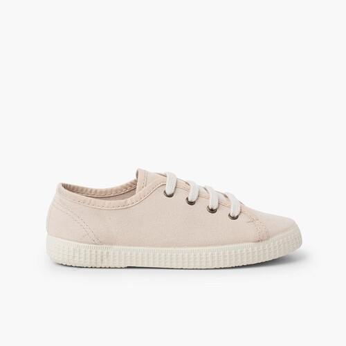  Sneaker in tela vegana biologica Beige
