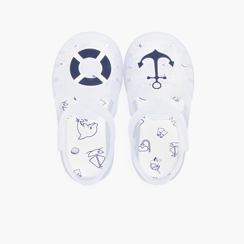 Sandali Ragnetti nautici a nastro adesivo Bianco