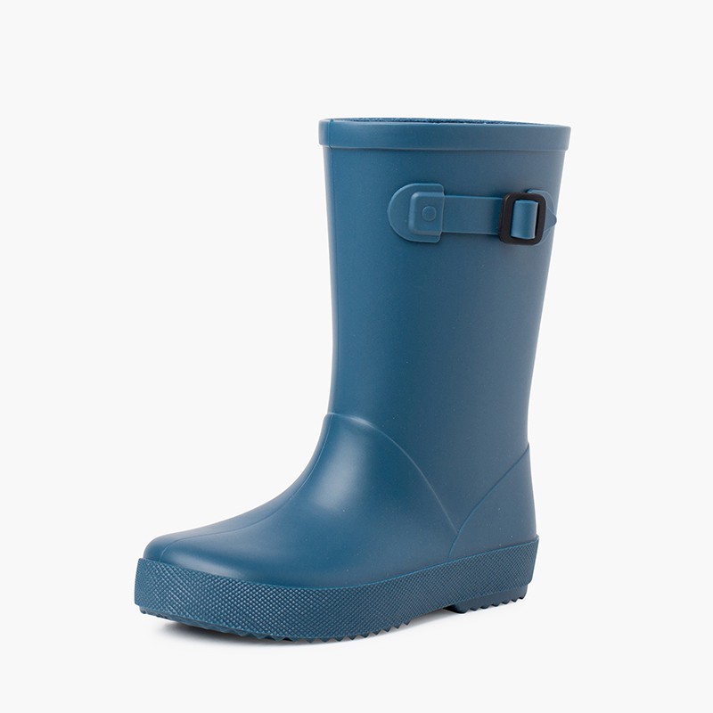  Stivali di gomma con fibbia splash di colori polverosi Azzurro