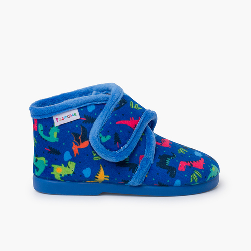 Pantofole Casa Bambini Disegni Blu Dinosauri