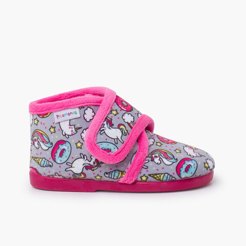 Pantofole Casa Bambini Disegni Fucsia unicorns