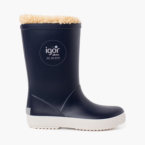  Stivali da pioggia interni in shearling per bambini Blu