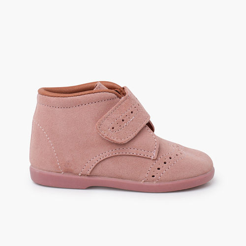 Stivaletti Scamosciati con cinturino per bambini  Rosa