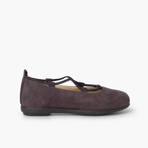  Ragazza ballerina con rifiniture in nastro elastico Grigio