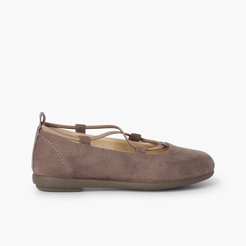  Ragazza ballerina con rifiniture in nastro elastico Taupe