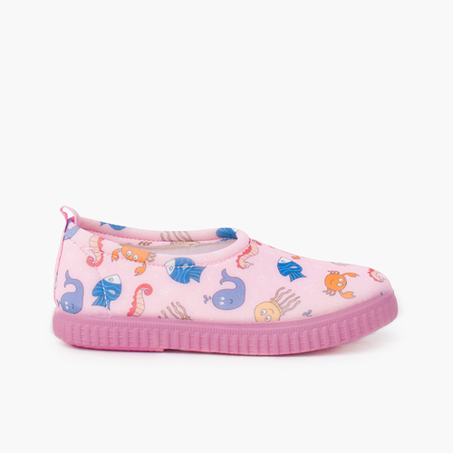 Sneaker chiusa tipo neoprene con disegni Rosa