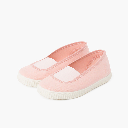  Ballerine elastico tela eco e suola tipo sneaker Rosa