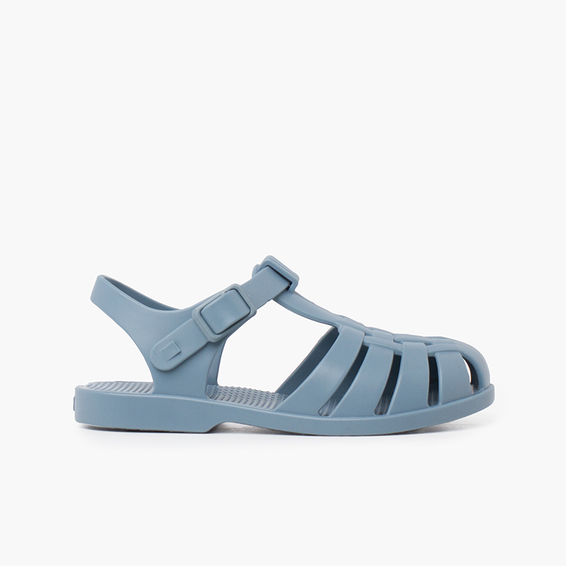 Sandali per bambini con chiusura a fibbia in colori polverosi Azzurro