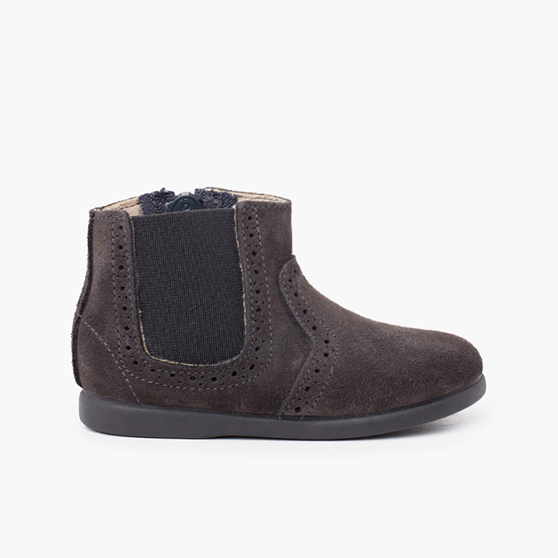 Stivaletti bambina con zip tritata ed elastico Grigio