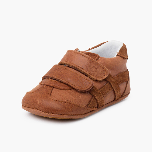 Scarpe neonato sportive con chiusure aderenti Cammello