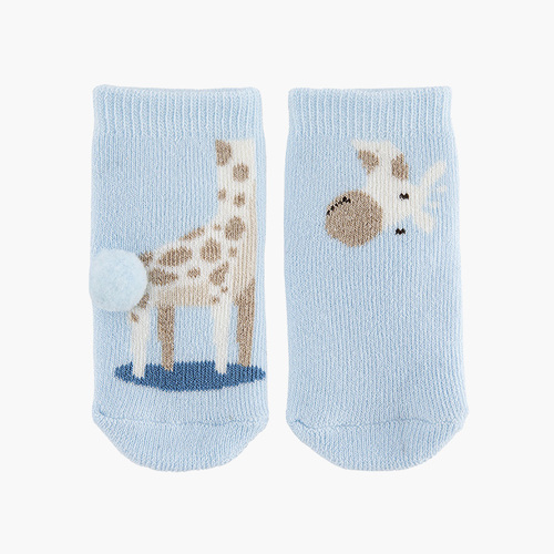 Calzini in spugna Giraffa antiscivolo Azzurro Pastello