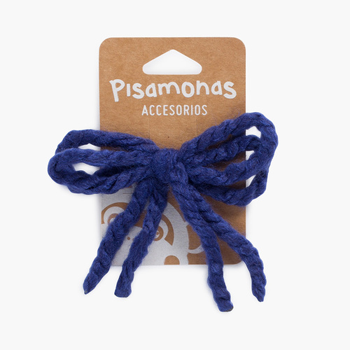 Scrunchie bambina in pizzo di lana Blu