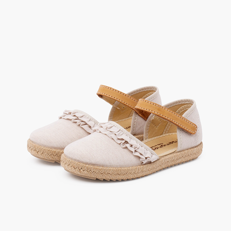 Sandali Espadrillas In Pelle Color Oro Per Bambina | Gioseppo Kids SS23, Tacco Regolabile E Suola Flessibile