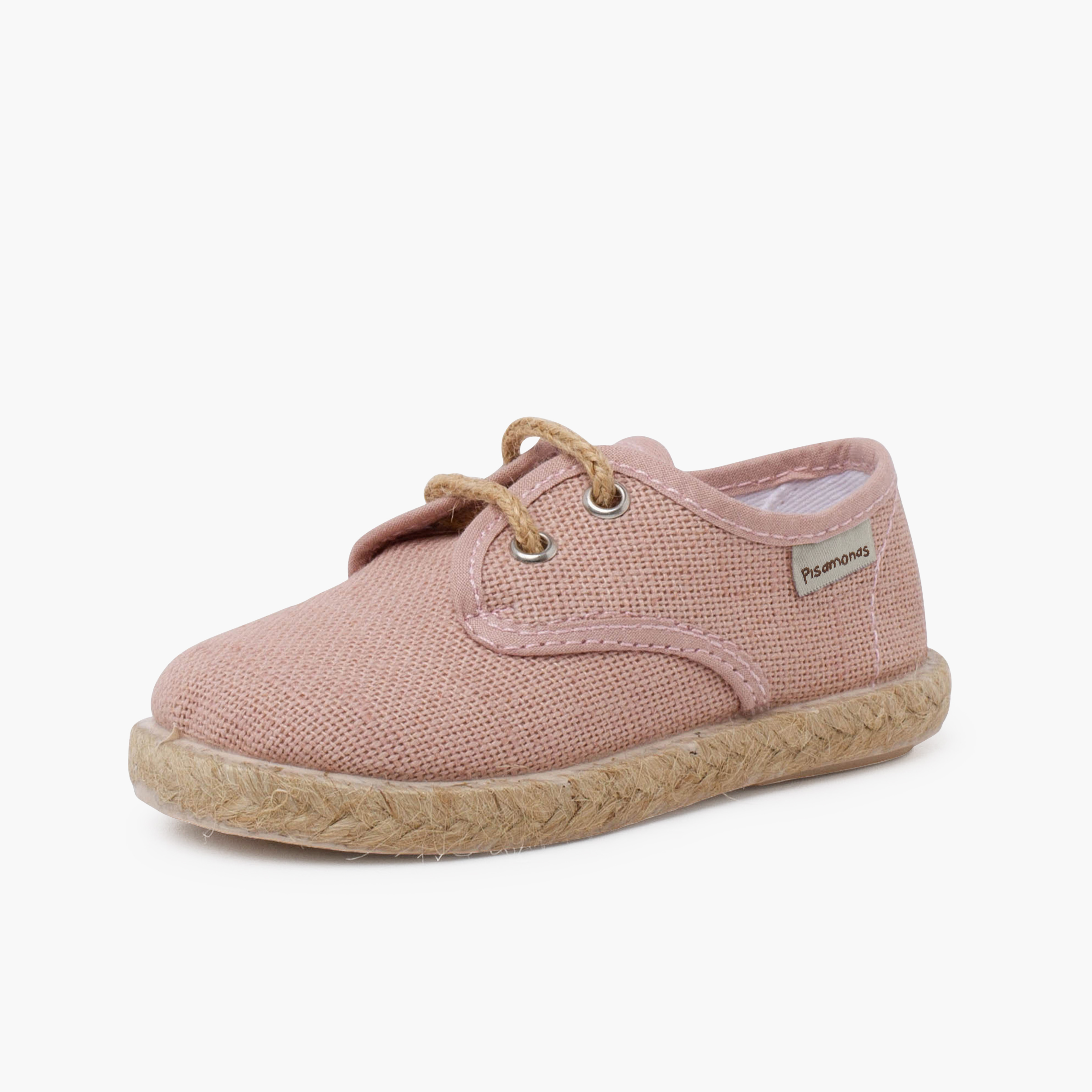 Blucher lacci di lino e base di iuta Rosa Antico