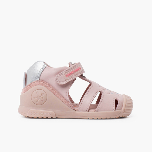 Sandali Biogateo Fiore bambina Chiusura a strappo Rosa