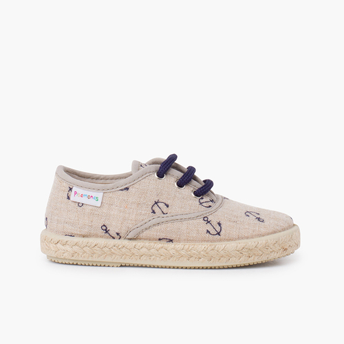Sneakers ad ancora con lacci colorati Blu