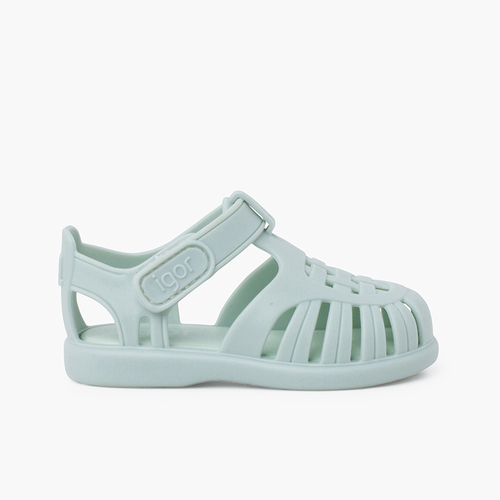 Sandali ragnetti con chiusura a strappo Tobby Solid Menta