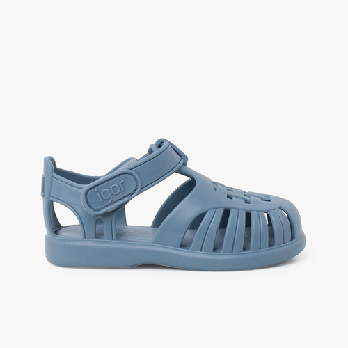 Sandali ragnetti con chiusura a strappo Tobby Solid Oceano