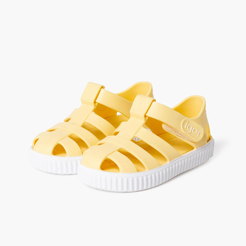 Sandali ragnetti chiusura a strappo tipo sneakers Vaniglia