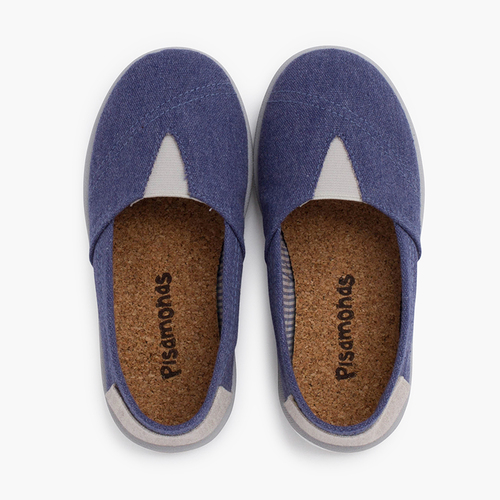 Sneakers in tela con elastico dettaglio tallone Blu jeans